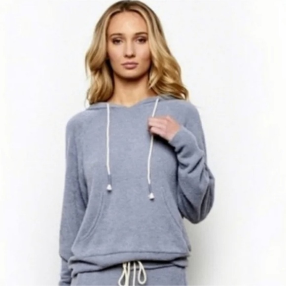 Young Fabulous & Broke Tops - Young Fabulous & Broke Terry Fleece Chenille Hoodie Sweatshirt. Size Large.